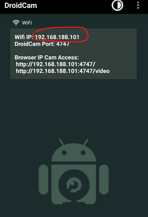 Android Droidcam Wifi