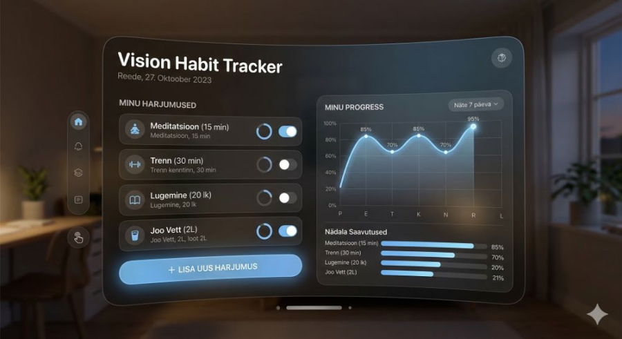 Nano Banana loodud illustratsioon harjumuste träkkimise äpist.