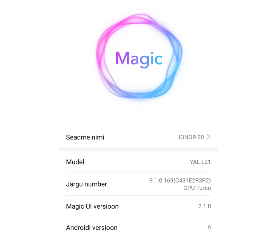 Praegune seis Magic UI-ga