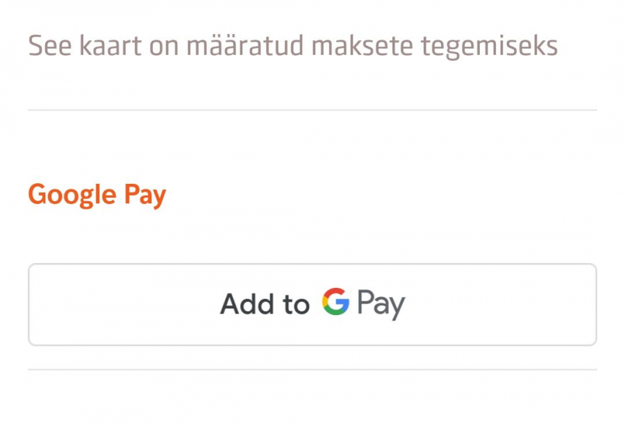 Google Pay seadistamine