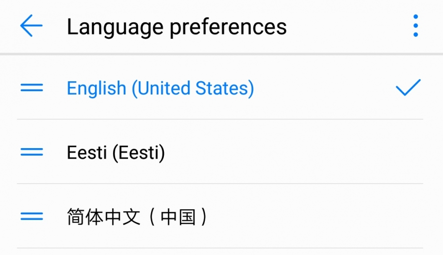 Hiina keele valik.