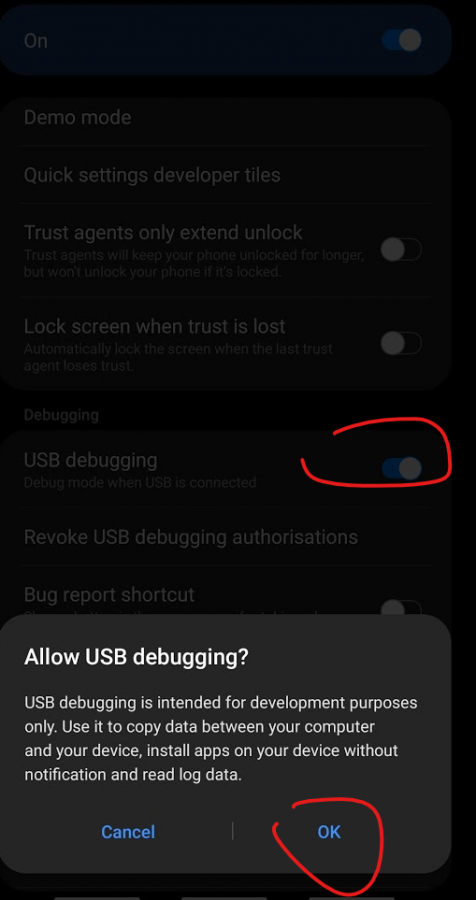 USB debugging