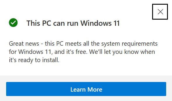 vastab Windows 11 nõuetele