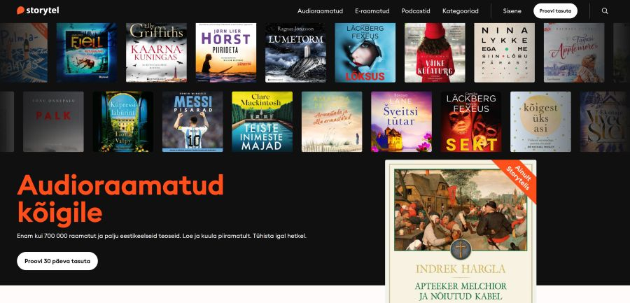Storytel avaleht.