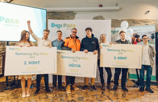 Samsung Digi Pass 2018 finalistid meeskond GenIT Flying Forest ja Pocket Constitution. Foto Marek Metslaid
