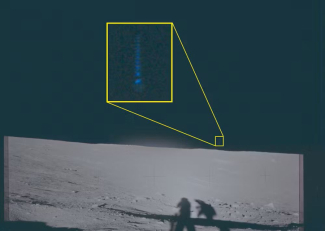 Apollo 12 kuumissioonil tehtud fotol on taevas näha midagi seletamatut. Foto: NASA