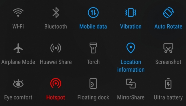 Huawei P10 hotspot.