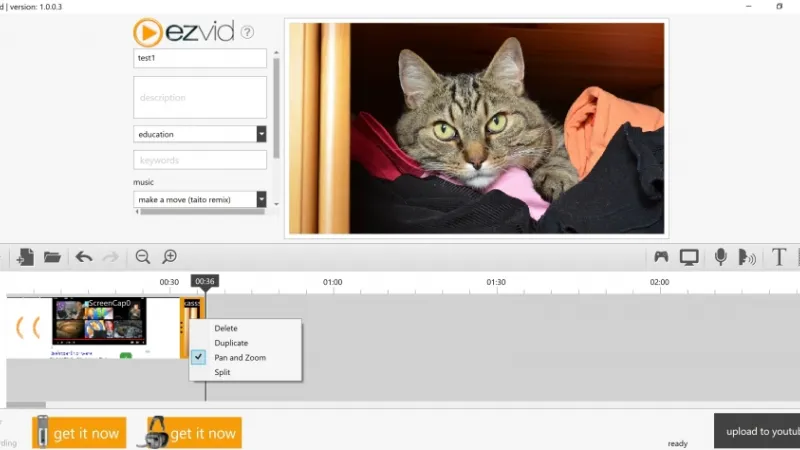 Ezvid salvestab Youtube´i.