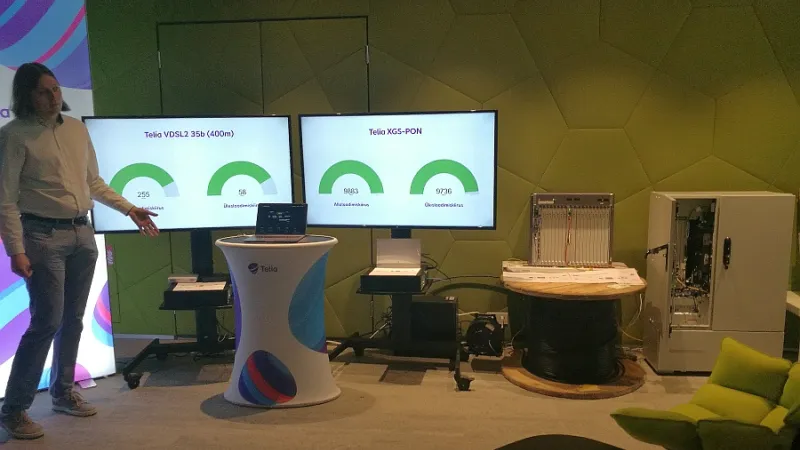 Telia demonstreeris laborikiirusi: vasekaablil üle 250 Mbit/s, fiibriga 9,8 Gbit/s.