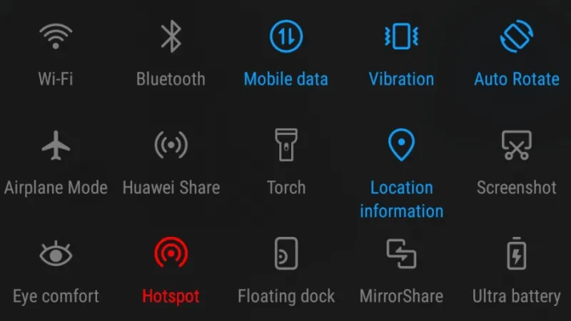 Huawei P10 hotspot.