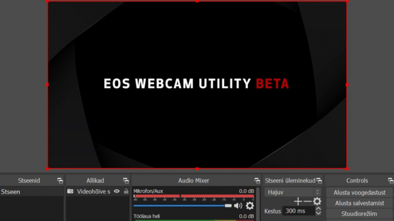 OBS ja Canon Webcam Utility