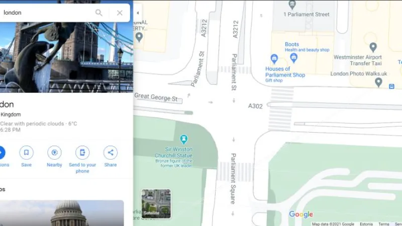 Google Maps Londonis.